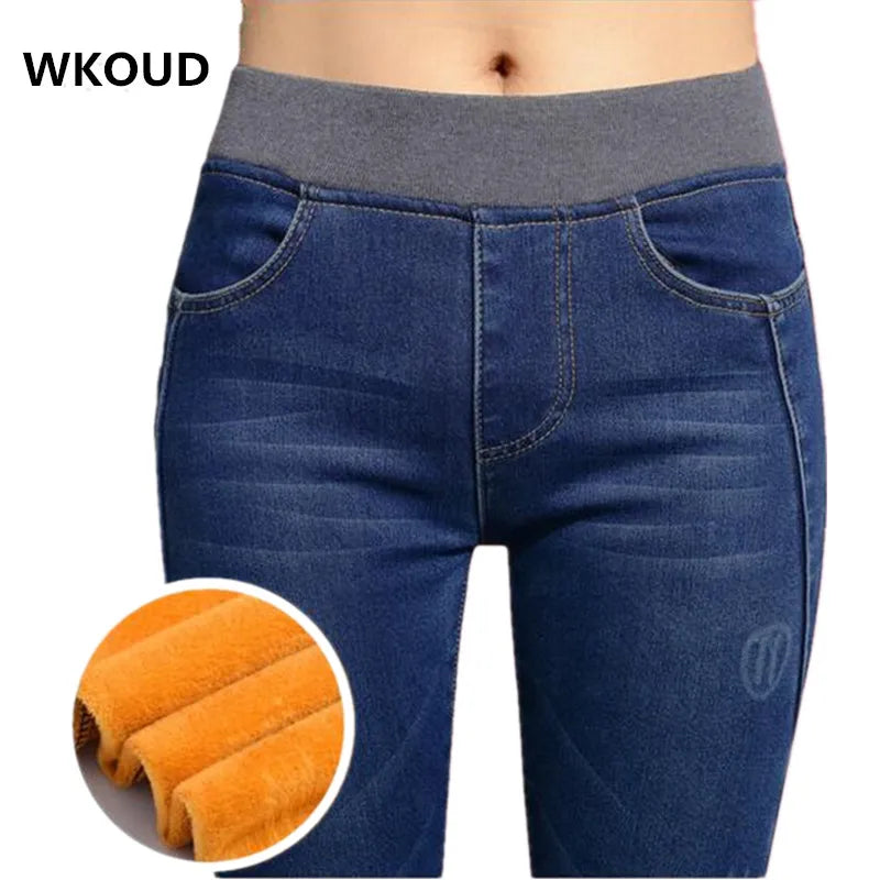 Stretchable Denim Pencil Pants