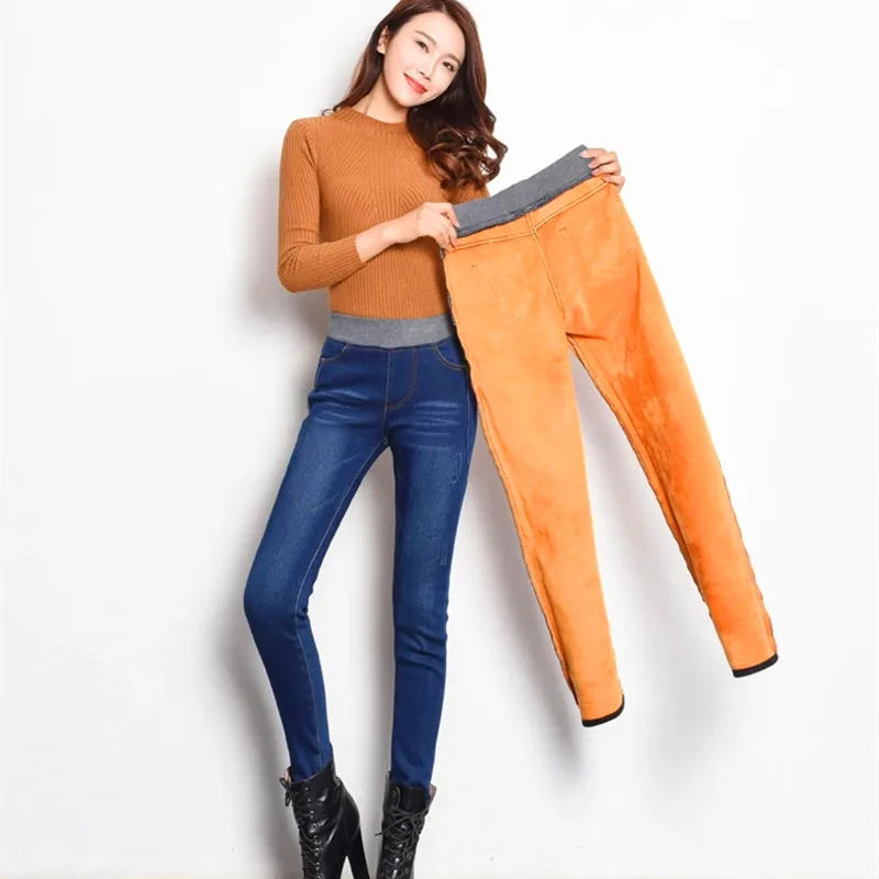 Stretchable Denim Pencil Pants