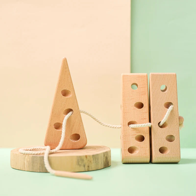 Wooden Cheese Stringing Toy