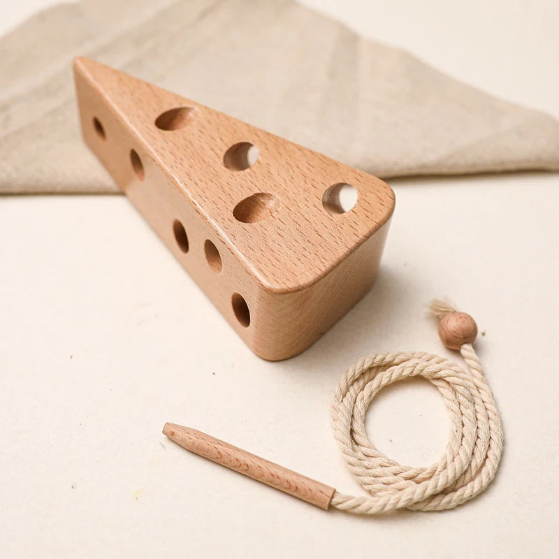 Wooden Cheese Stringing Toy