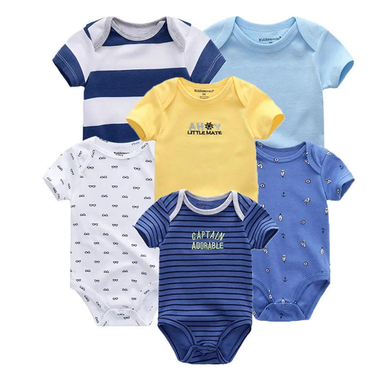 6PCS/Set Unisex Bodysuits 0 - 12m