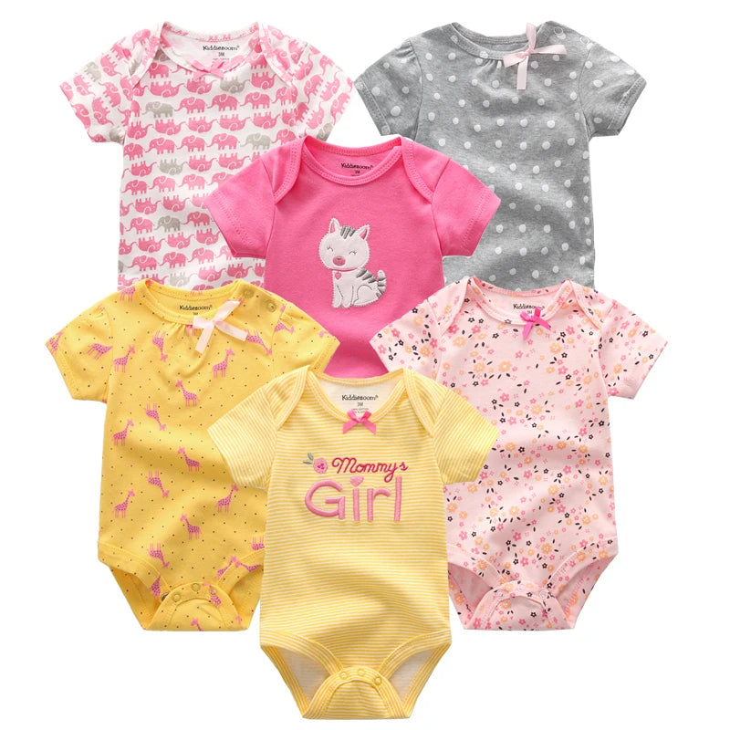 6PCS/Set Unisex Bodysuits 0 - 12m