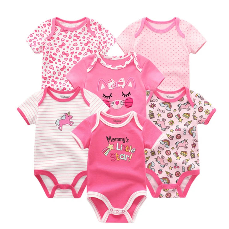 6PCS/Set Unisex Bodysuits 0 - 12m