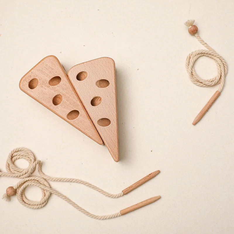 Wooden Cheese Stringing Toy