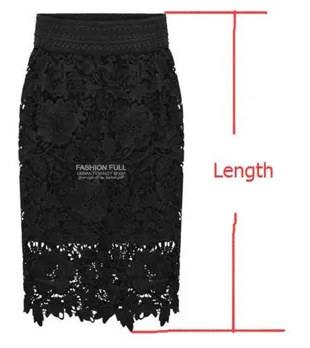 Knee Length Lace Embroidery Mini Skirt