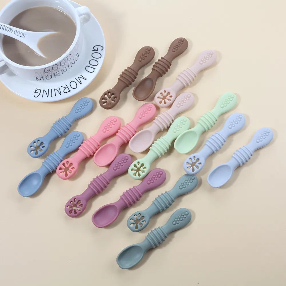 Baby Learning Sticky Spoon Feeding Tableware