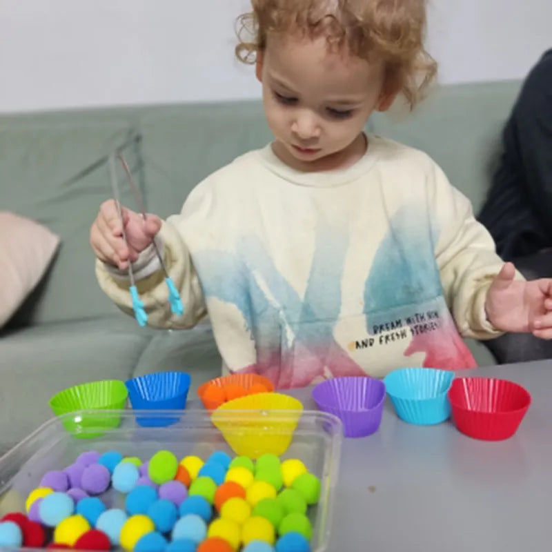 Rainbow Counting Pompoms