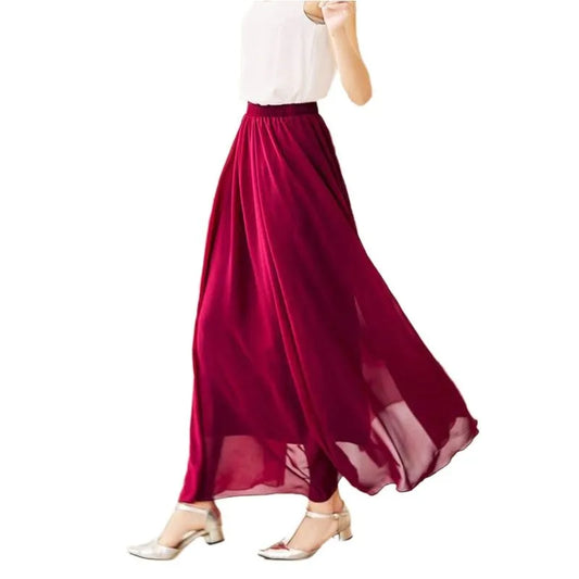 High Waist Chiffon Skirt