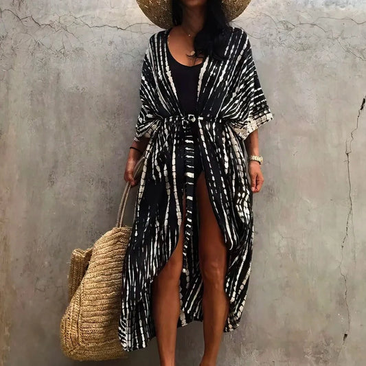 Summer Swimwear Cover Up Kimono Cape Dress