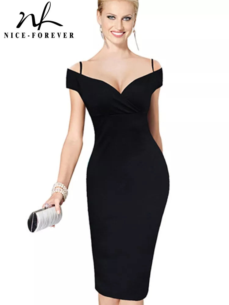 Elegant Off Shoulder Strap Dress