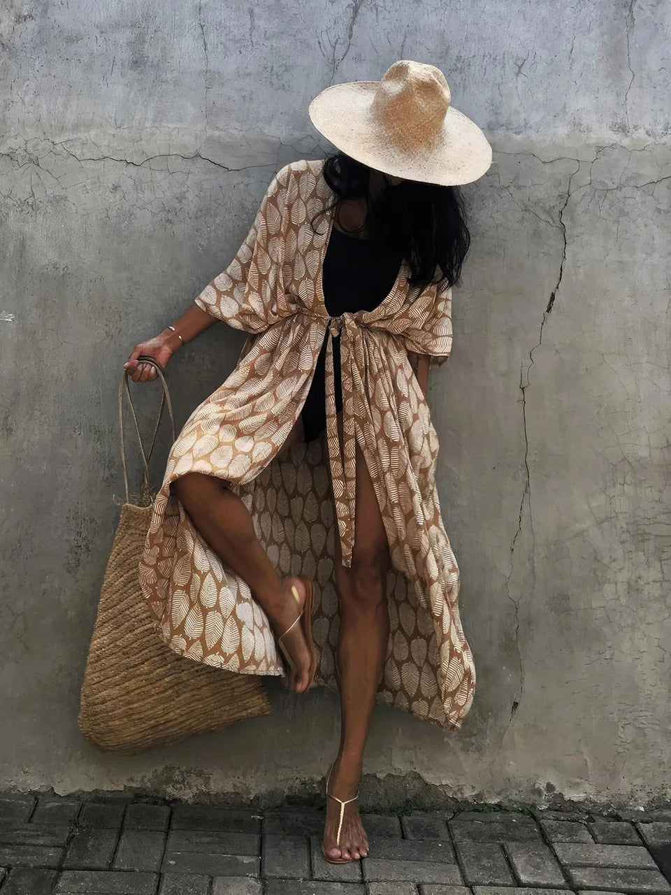 Summer Swimwear Cover Up Kimono Cape Dress