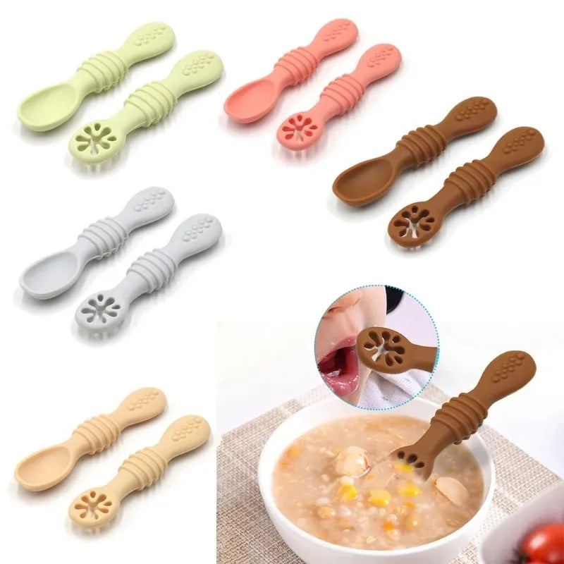 Baby Learning Sticky Spoon Feeding Tableware