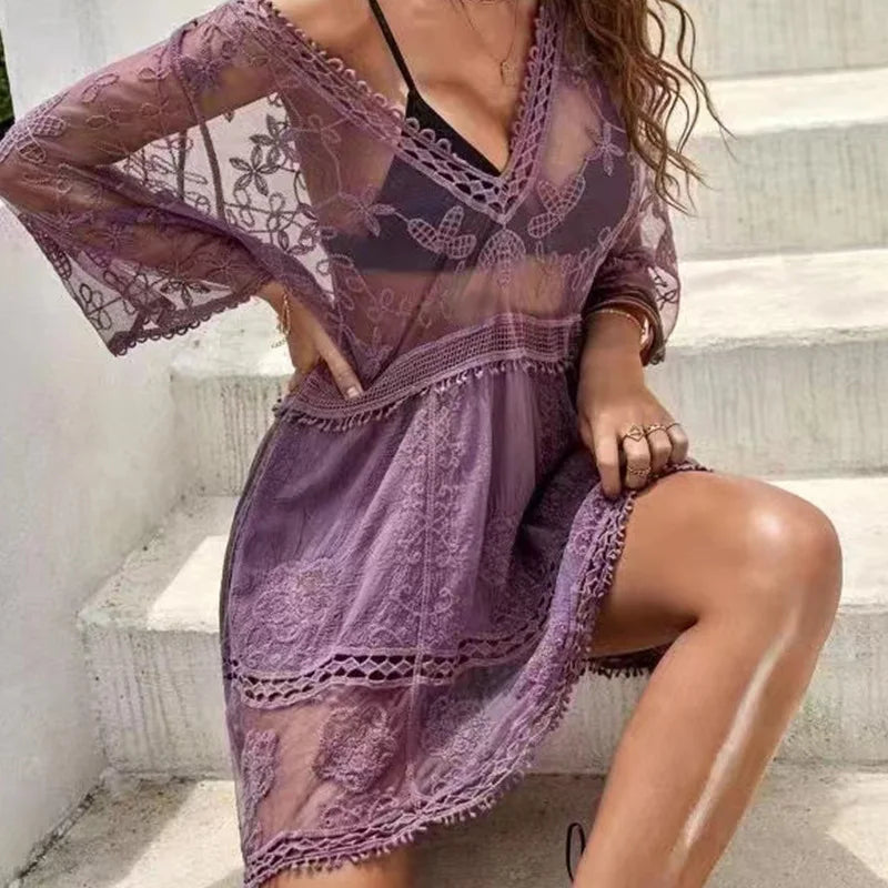 Beach Cover Up V-neck Dress