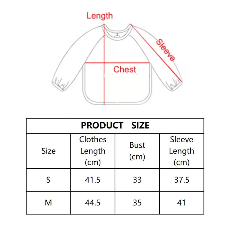 Baby's Soft Waterproof Long Sleeves Adjustable Feeding Cloth