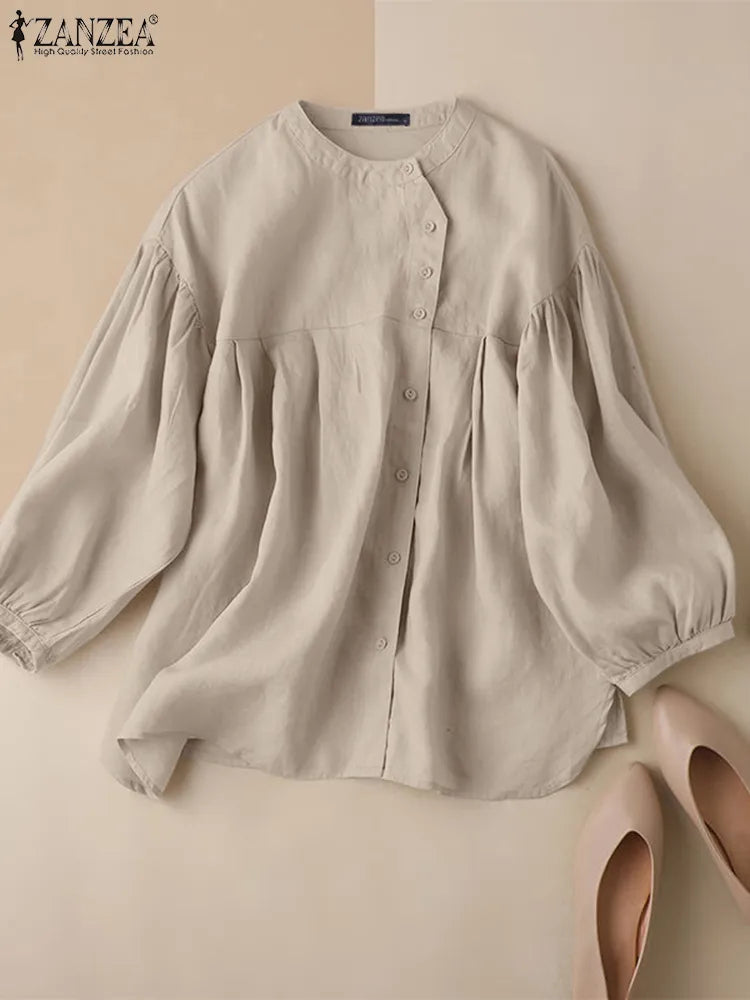 Casual Buttons Down Tunic Loose Party Blouse