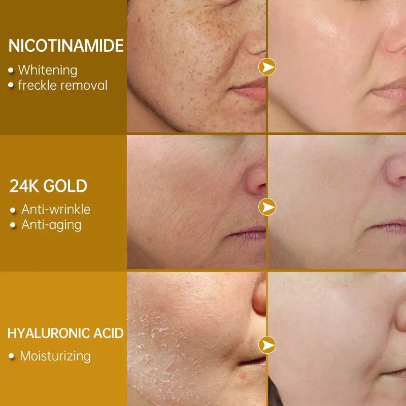 24K Gold Serum Whitening Moisturizing Facial Skin Care