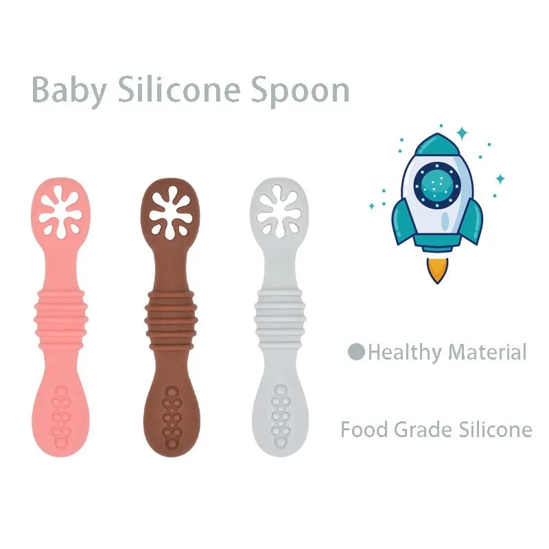 Baby Learning Sticky Spoon Feeding Tableware