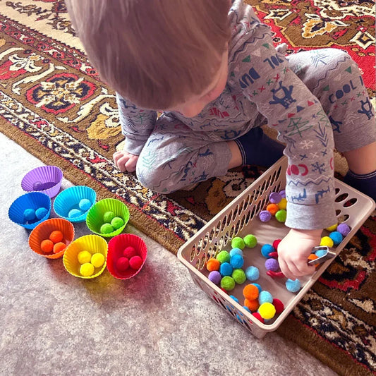 Colorful Plush Ball Sorting Toys